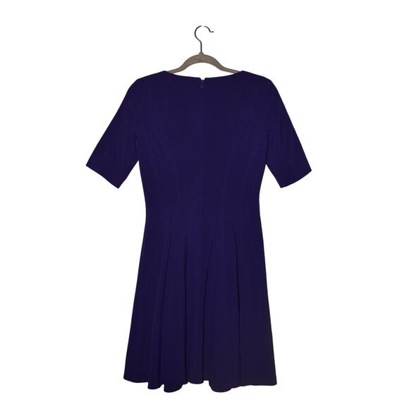 TAHARI ASL $149 Purple Short Sleeve Fit & flare Dress Structured Seams‎ Size 2 - Picture 2 of 3